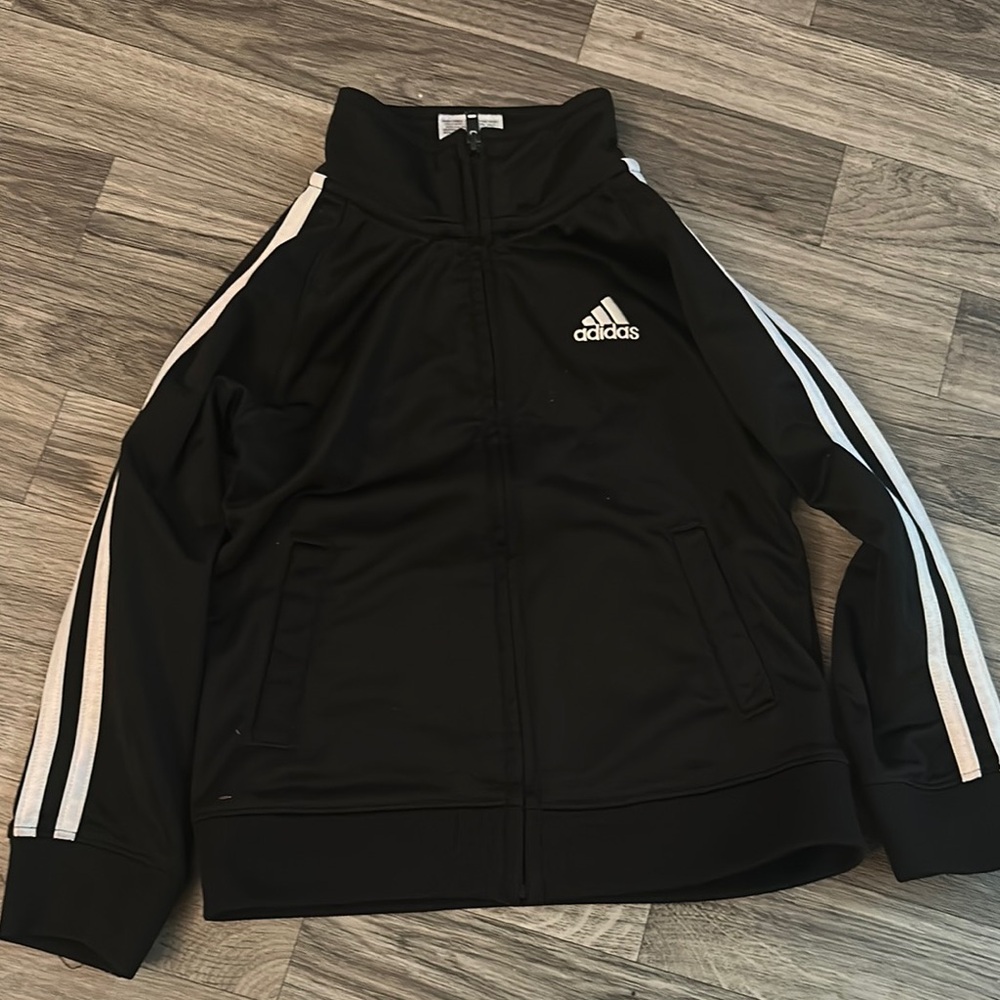 Adidas Black Jacket with White Accents